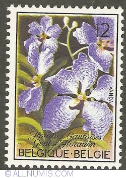 Image #1 of 12 Francs 1985 - Floralies of Ghent - Orchids - Vanda Coerula