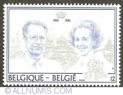 12 Francs 1985 - Silver Marriage Jubilee of Royal Couple