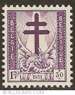 1,20 Francs + 30 Centimes 1951 - Fight against tuberculosis