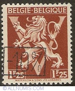 1,25 Francs 1946 BELGIE-BELGIQUE with overprint -10%