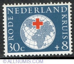 30 + 8 Cent 1957 - Red Cross