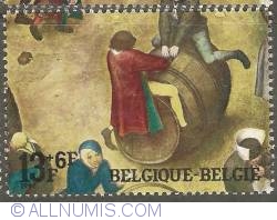 13 + 6 Francs  1967 - Pieter Breughel the Elder - Children's Plays - detail
