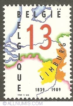 13 Francs 1989 - 150th Anniversary of the Province of Limburg