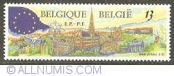 13 Francs 1989 - Elections of the European Parliament - Panorama of Brussels