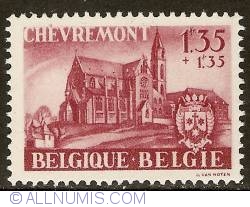 1,35 + 1,35 Francs 1948 - Chevremont basilica