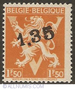 1,35 overprint 1946 on 1,50 Francs BELGIE-BELGIQUE
