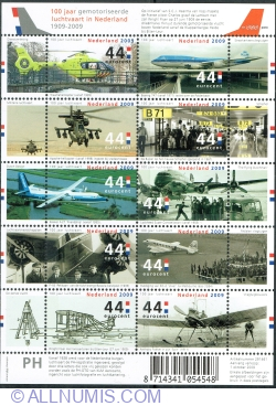 Image #1 of 10 x 44 Euro cent 2009 - Istoria aviației în Țările de Jos
