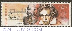 Image #1 of 14 + 3 Francs - Ludwig van Beethoven 1990 - Egmont Ouverture