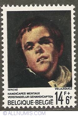 Image #1 of 14 + 6 Francs 1976 - Painting of Velazquez - Mental Handicap