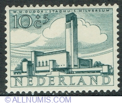 Image #1 of 10 + 5 Cent 1955 - City Hall of Hilversum