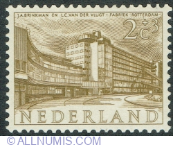 Image #1 of 2 + 3 Cents 1955 - Factory building of Van Nelle, Rotterdam