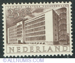 25 + 8 Cents 1955 - Office building of Shell, The Hague