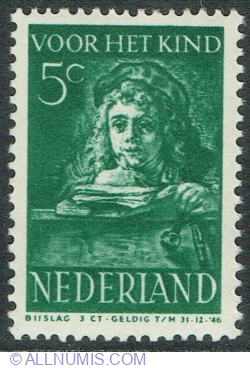 5 + 3 Cents 1941 - "Titus at the Writing Desk" by Rembrandt