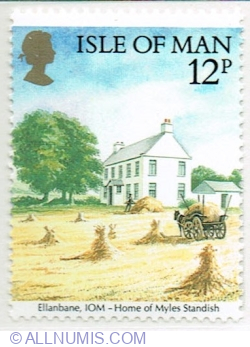 12 Pence 1986 - Ellanbane (home of Myles Standish)