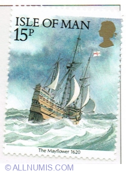 15 Pence 1986 - The Mayflower crossing the Atlantic, 1620