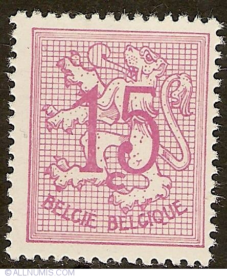 15 Centimes 1959 - Heraldic Lion, Coat of Arms - Circulation stamps ...