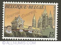 Image #1 of 15 Francs 1992 - Tournai - Procession and Cathedral