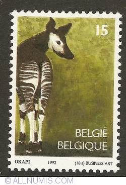 15 Francs 1992 - Zoo of Antwerp - Okapi