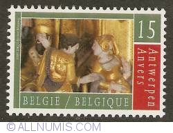 Image #1 of 15 Francs 1993 - Antwerp, Culture Capital of Europe - St. Job Altarpiece