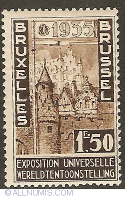 Image #1 of 1,50 Francs 1934 - World Expo '35 Brussels - "Old Brussels"