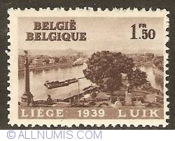 1,50 Francs 1938 - The Meuse River at Liège