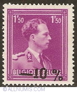 1,50 Francs 1946 with overprint -10%