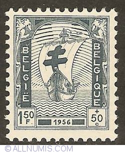 1,50 Francs + 50 Centimes 1956 - Fight against tuberculosis