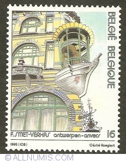 Image #1 of 16 Francs 1995 - House "The 5 Continents" - Antwerp