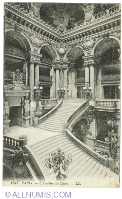 Paris - Grand staircase of the Opera (1919)