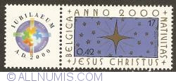 Image #1 of 17 Francs / 0,42 Euro 2000 - Christmas Year 2000 (with tab)