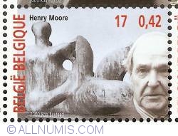 Image #1 of 17 Francs / 0,42 Euro 2000 - Henry Moore