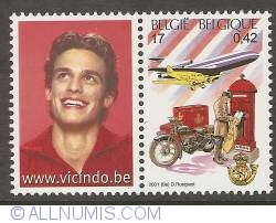17 Francs / 0,42 Euro 2001 - Postman of the 20th Century (with publicity tab)