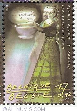 Image #1 of 17 Francs / 0,42 Euro 2001 - Radio-activity - Pierre and Marie Curie