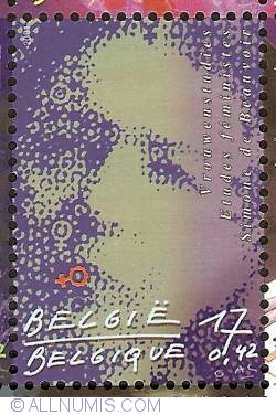 Image #1 of 17 Francs / 0,42 Euro 2001 - Woman's Study - Simone de Beauvoir