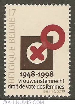 Image #1 of 17 Francs 1998 - 50 years of Women's Suffrage