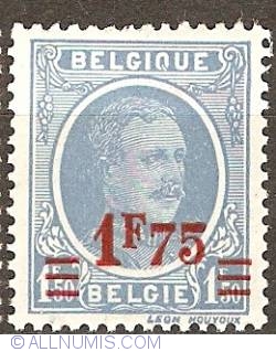 1,75 over 1,50  Francs 1927 King Albert 1 - overprint
