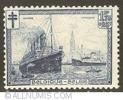1,75 Francs + 25 Centimes 1929 - Antwerp - Harbour