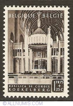1,75 Francs + 25 Centimes 1952 - National Basilica of the Sacred Heart Koekelberg