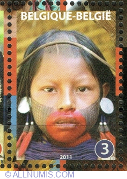 Image #1 of "3" 2011 -  Decorated Girl of the Kaiapó-Indians