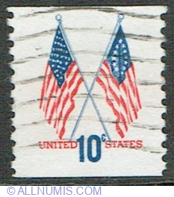 Image #1 of 10 Cents 1973 - 50 Star and 13 Star Flags