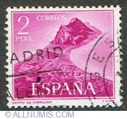 Image #1 of 2 Pesetas 1969 - Aerial View of Gibraltar