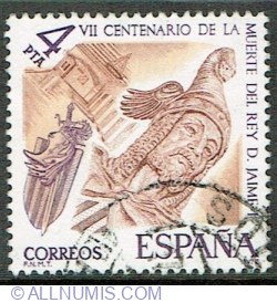 Image #1 of 4 Pesetas 1977 - James I, El Conquistador (1208-1276)