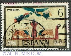 Image #1 of 6 Pesetas 1975 - "Daniel with the Lions"