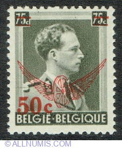 Image #1 of 50 Centimes 1942 - King Leopold III (overprint)