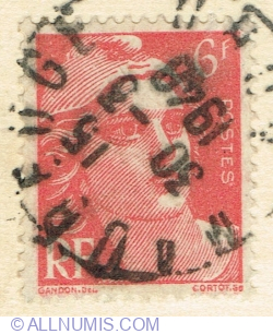 Image #1 of 6 Francs 1947 - Marianne type Gandon