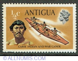 1/2 Cent 1972 - Carib Indian and War Canoe