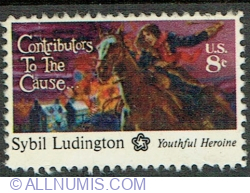 8 Cents 1975 - Sybil Ludington on Horseback