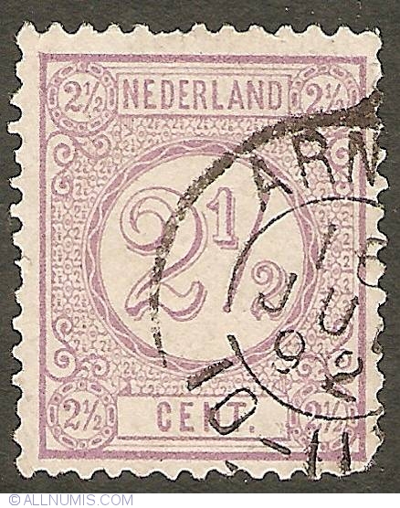 2 1 2 Cent 1876 Numerals Figures Netherlands Stamp 9552