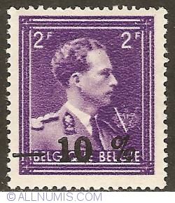 2 Francs 1946 with overprint -10%