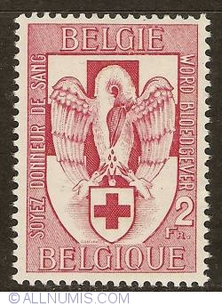 Image #1 of 2 Francs 1956 - Red Cross - Become a Blood Donor